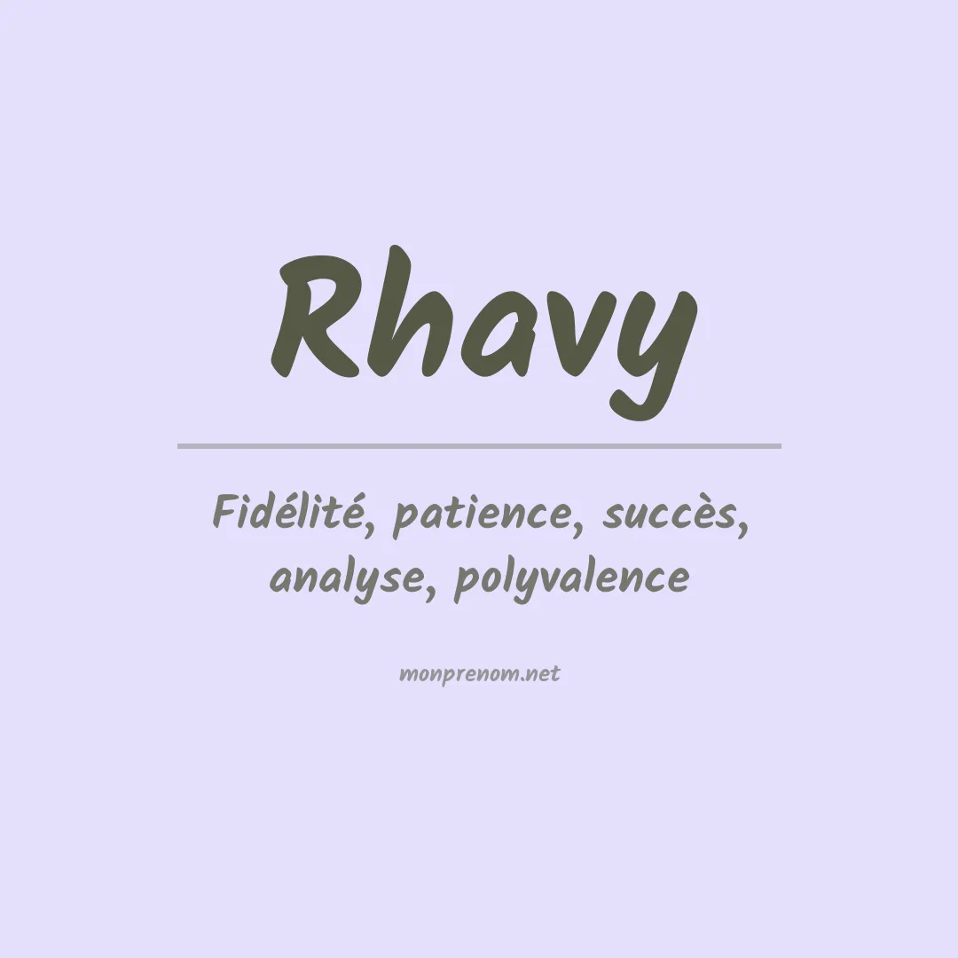 Prénom Rhavy