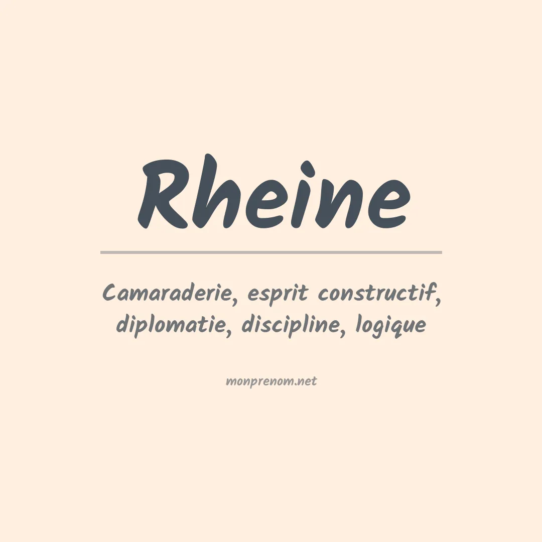 Signification du prénom Rheine
