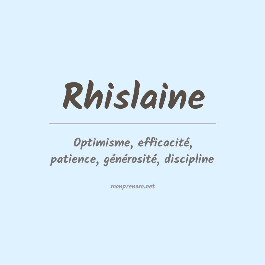 Signification du prénom Rhislaine