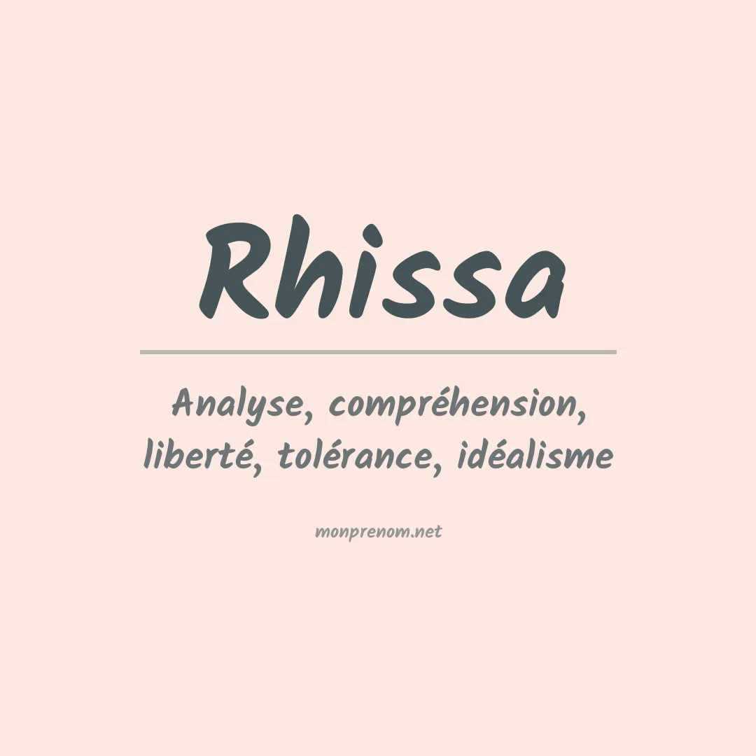 Signification du prénom Rhissa
