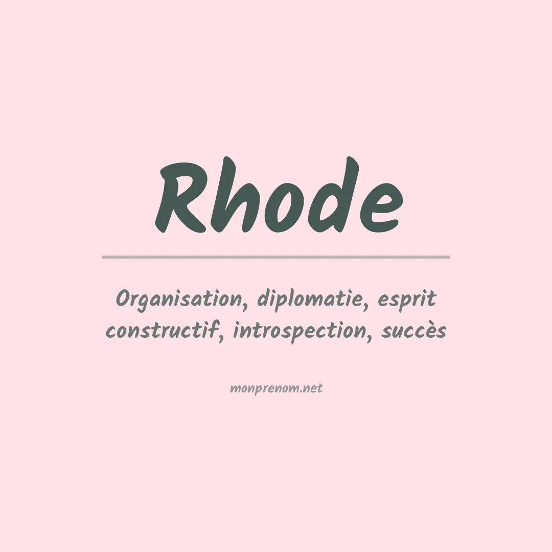 Prénom Rhode