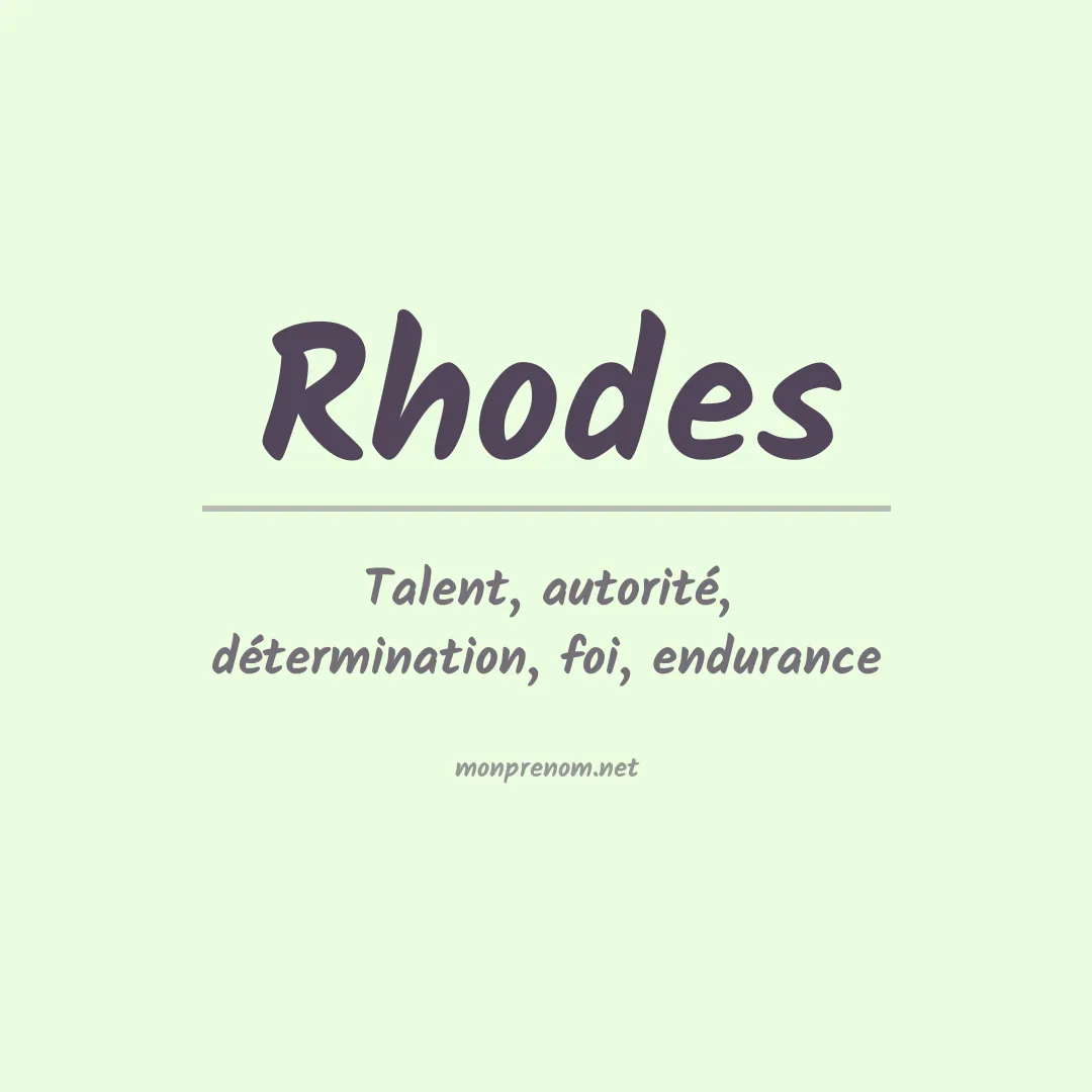 Prénom Rhodes