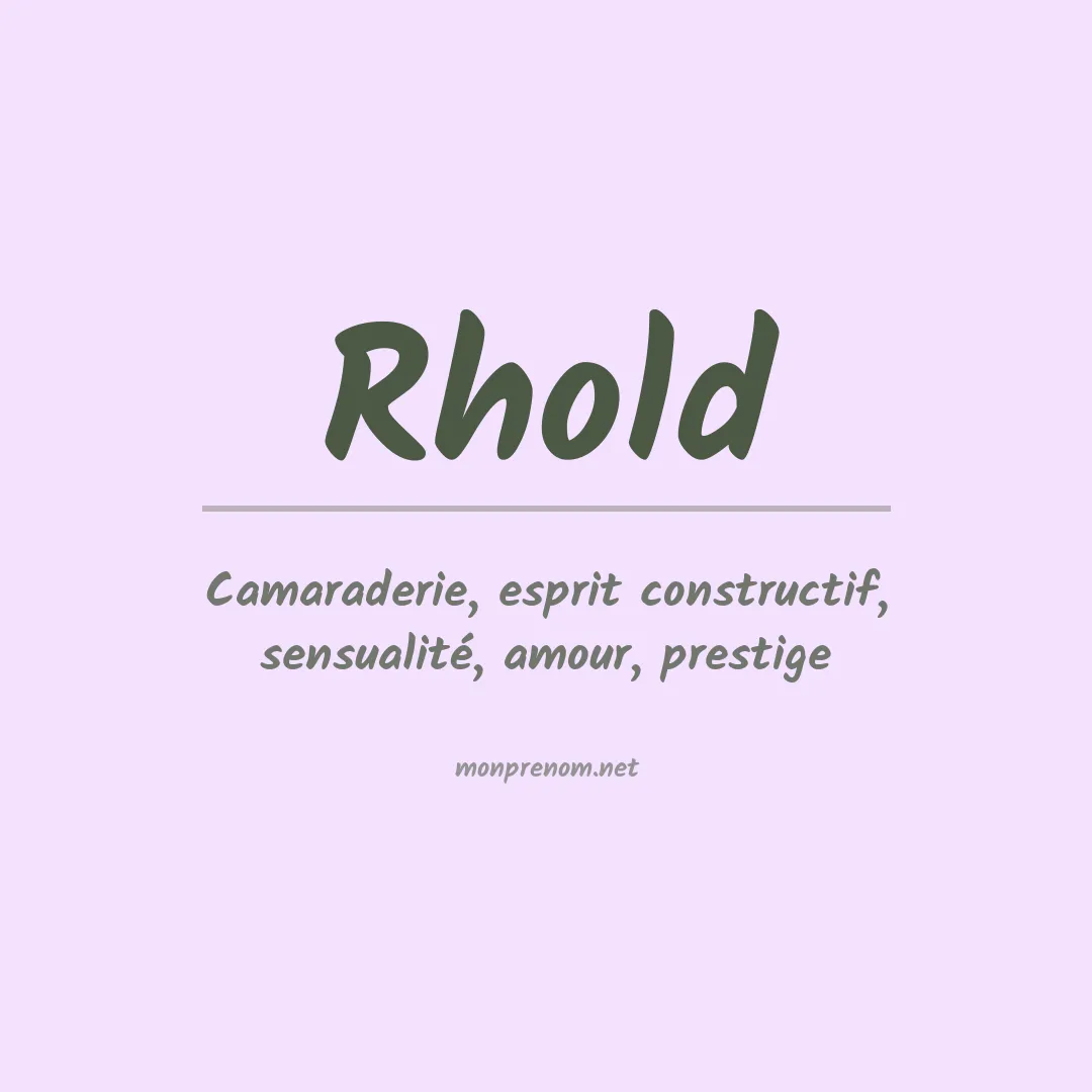 Signification du prénom Rhold