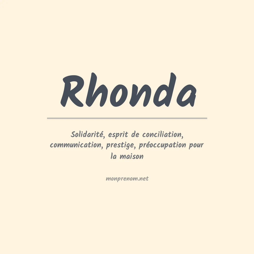 Signification du prénom Rhonda