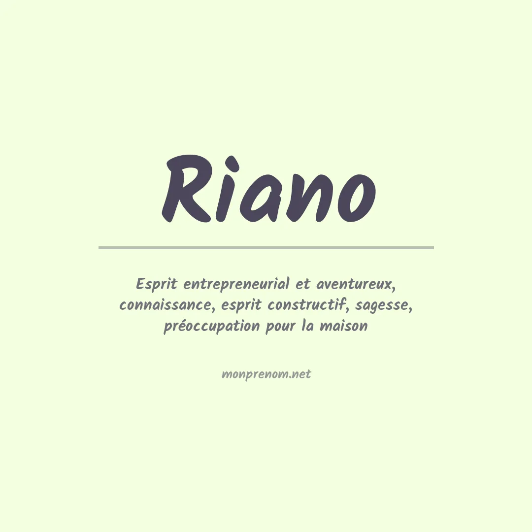 Prénom Riano