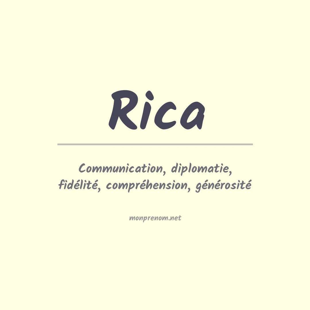 Signification du prénom Rica
