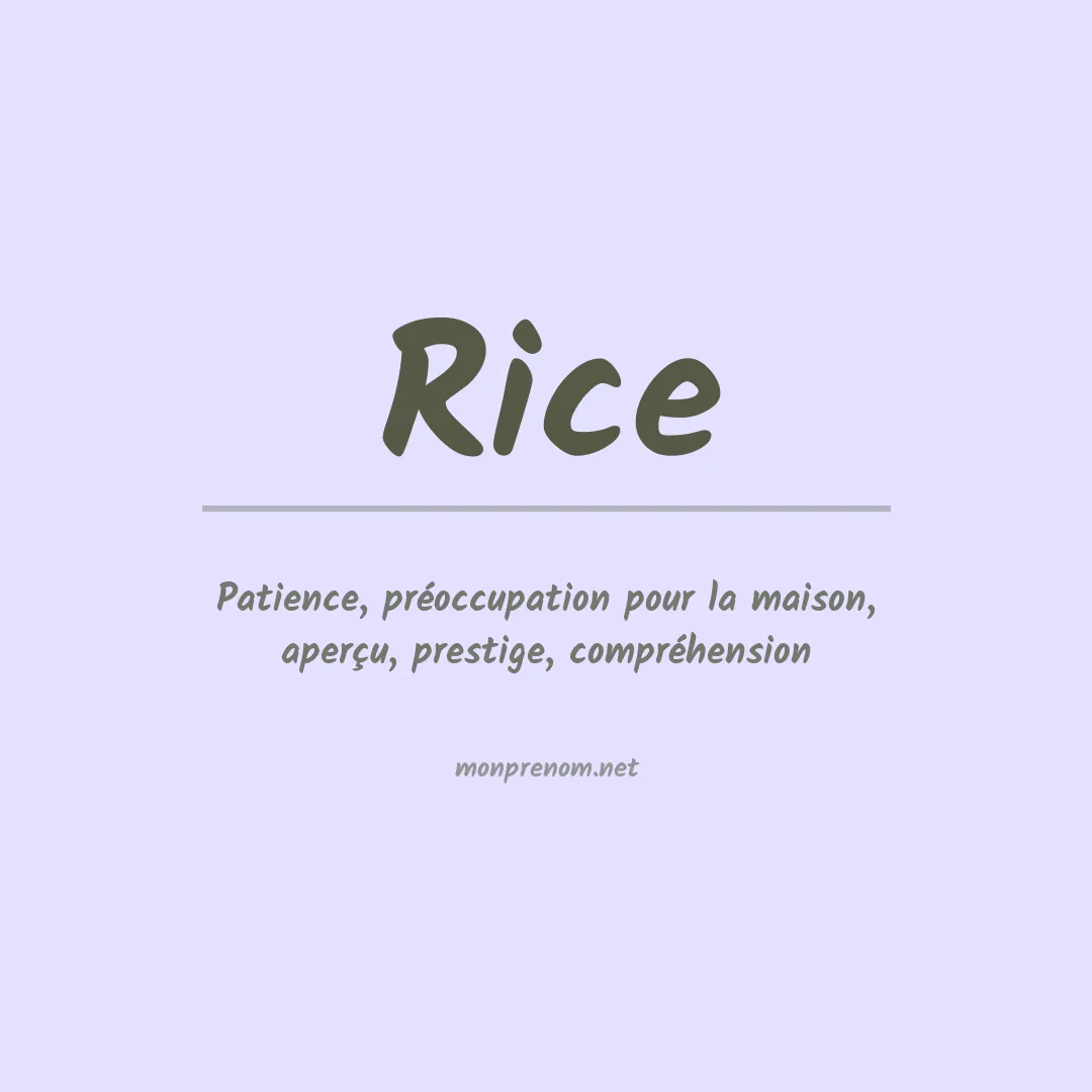 Prénom Rice