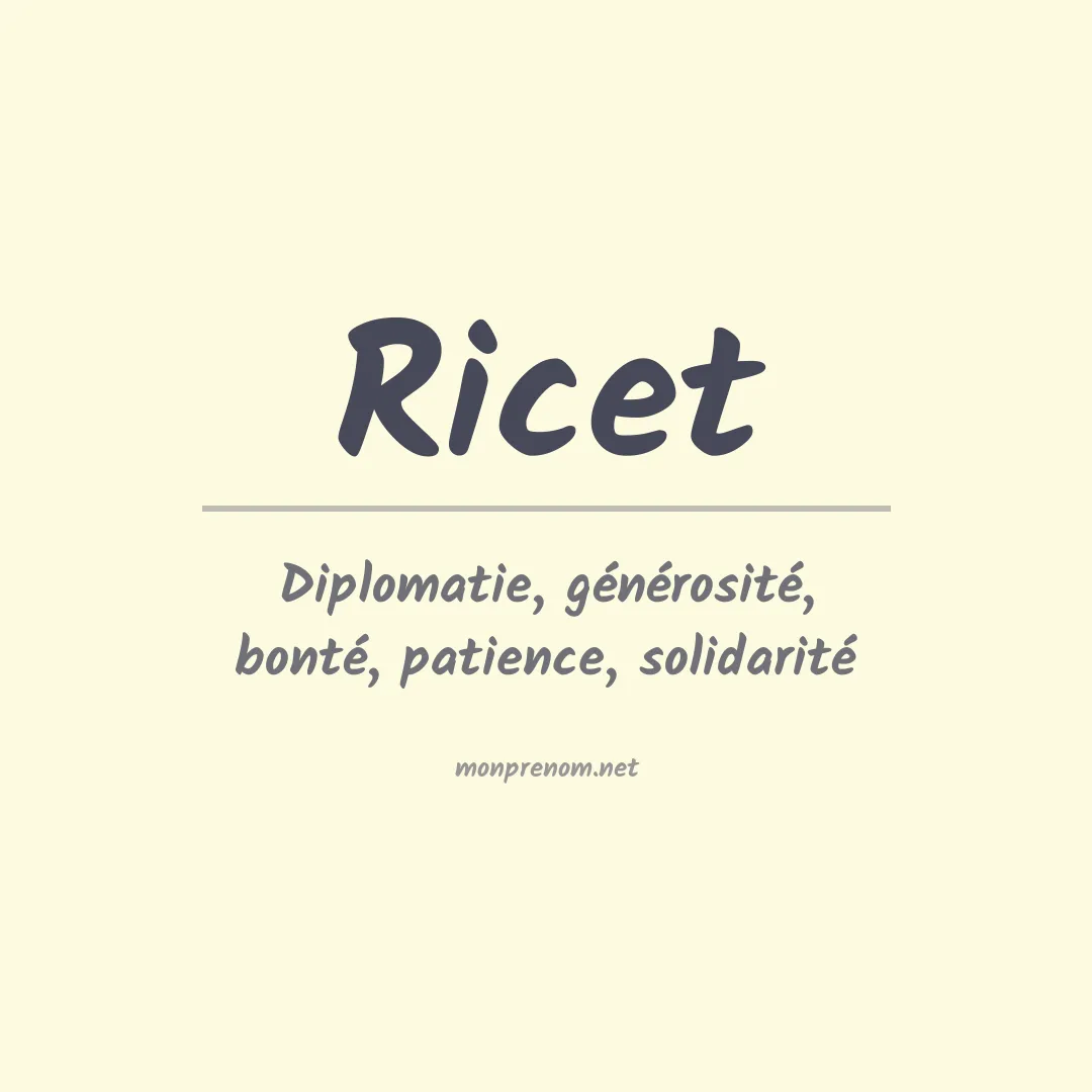 Signification du prénom Ricet