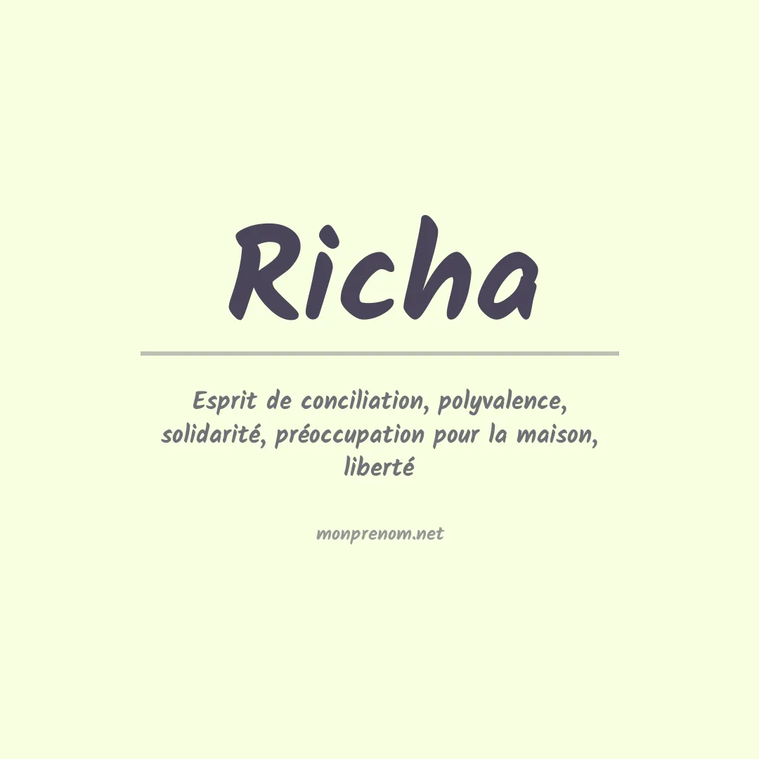 Signification du prénom Richa