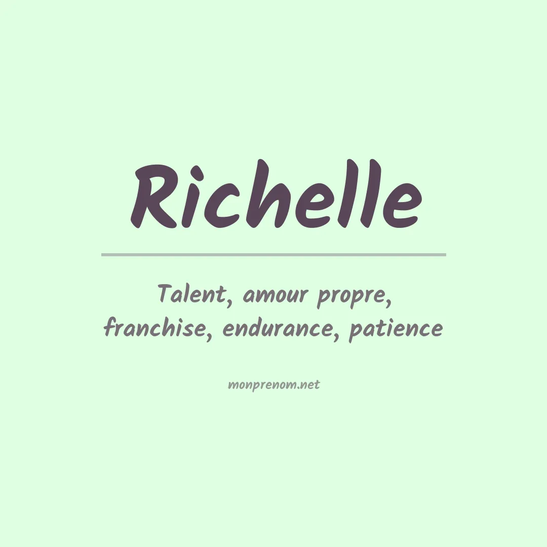 Signification du prénom Richelle