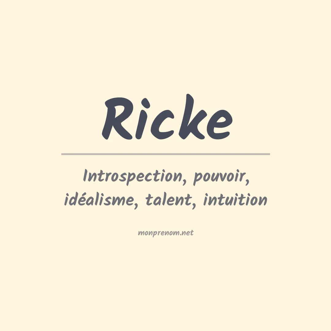 Prénom Ricke