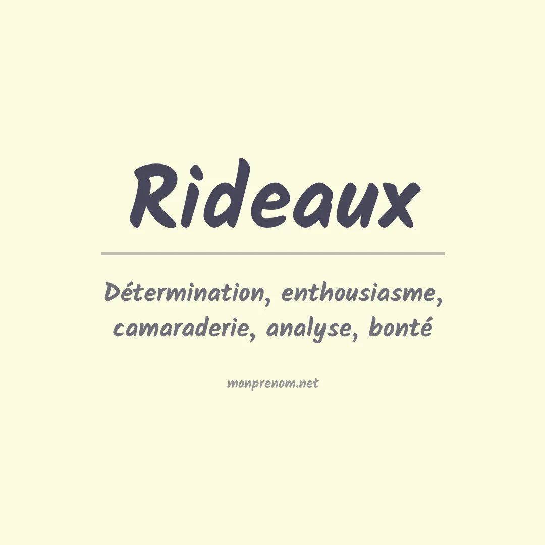 Signification du prénom Rideaux