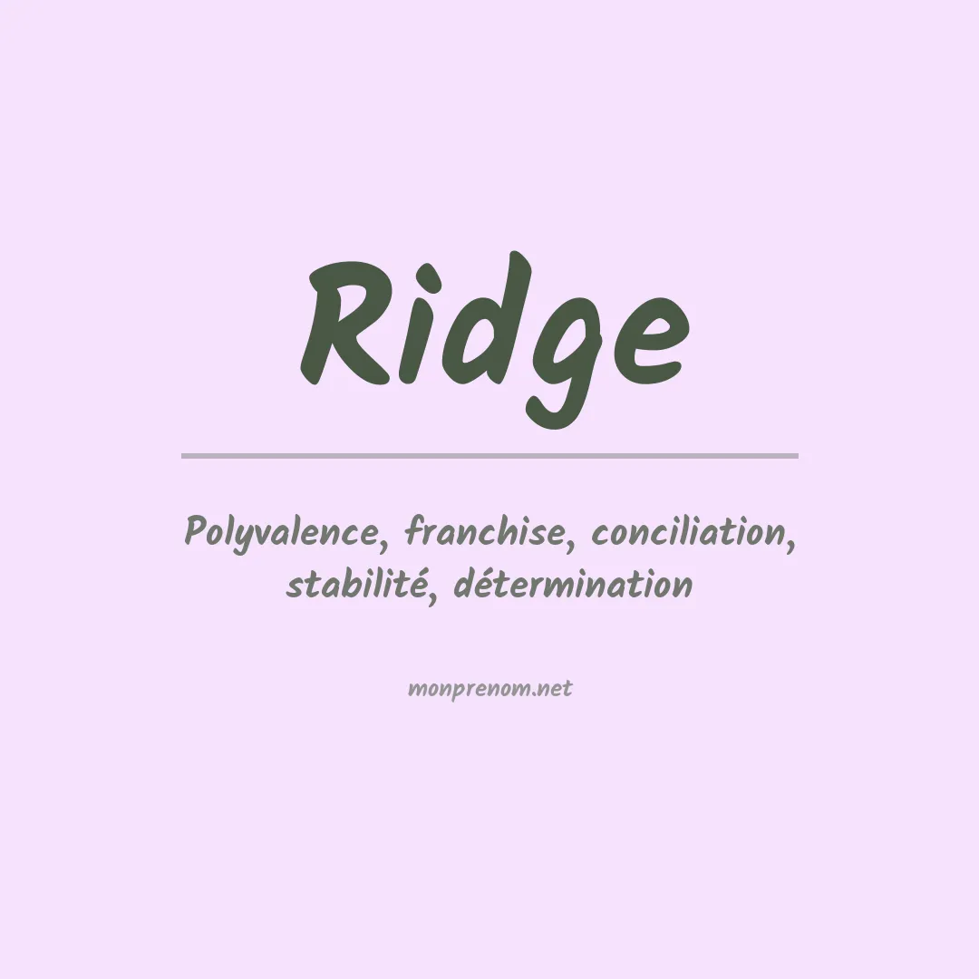 Prénom Ridge
