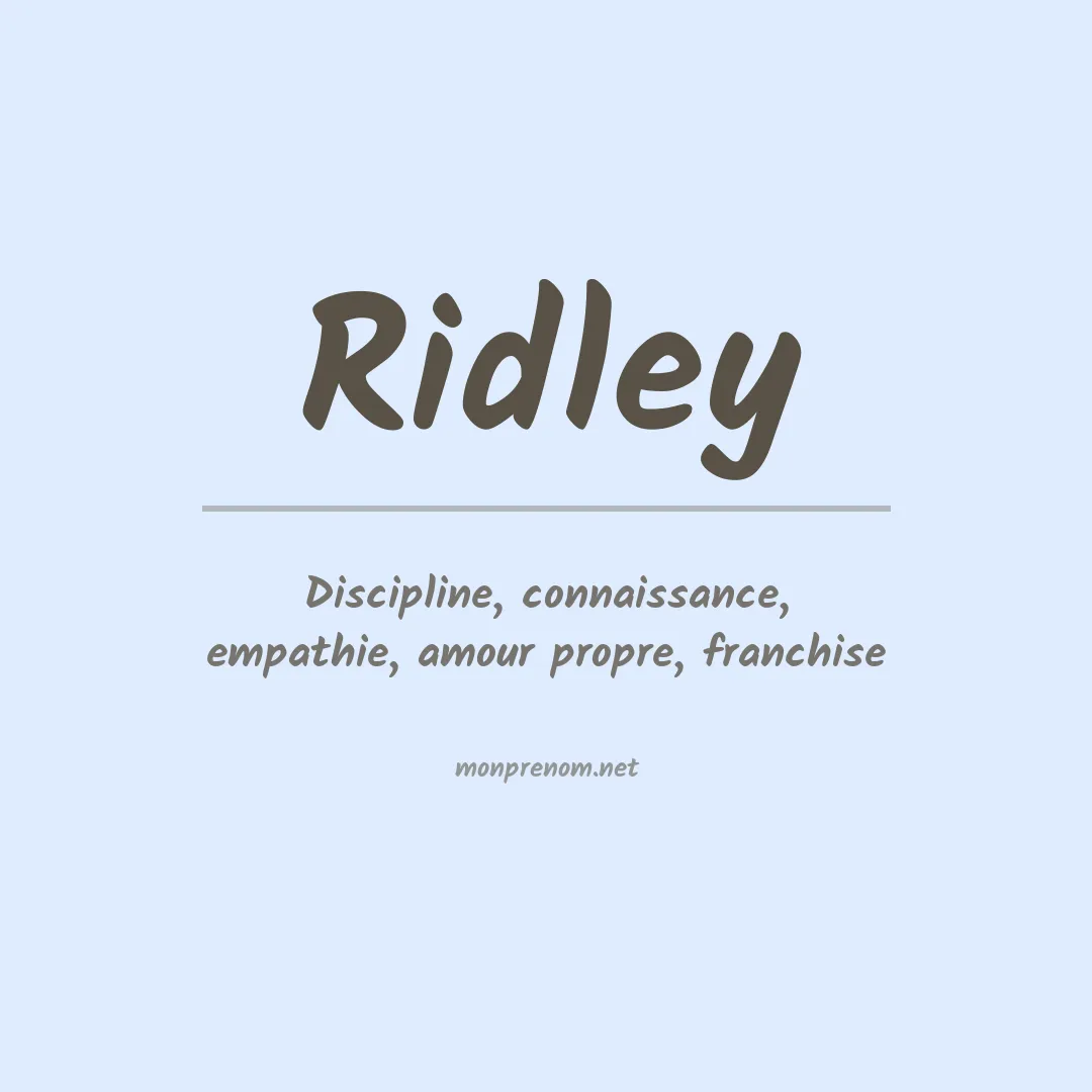 Prénom Ridley