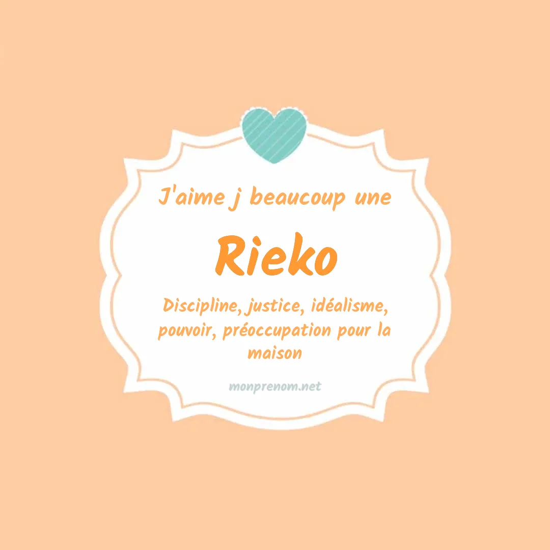 J'aime beaucoup Rieko
