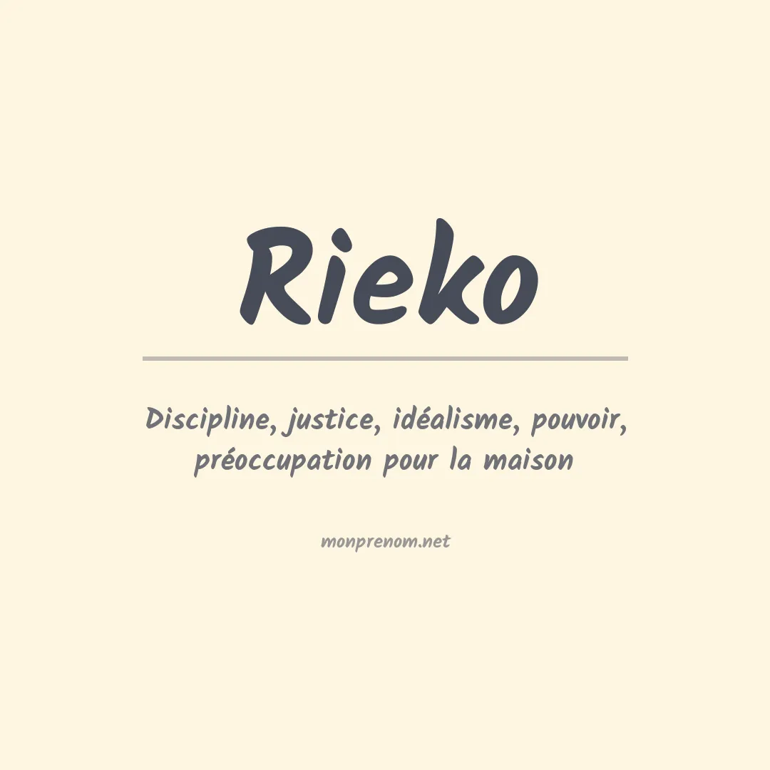 Signification du prénom Rieko