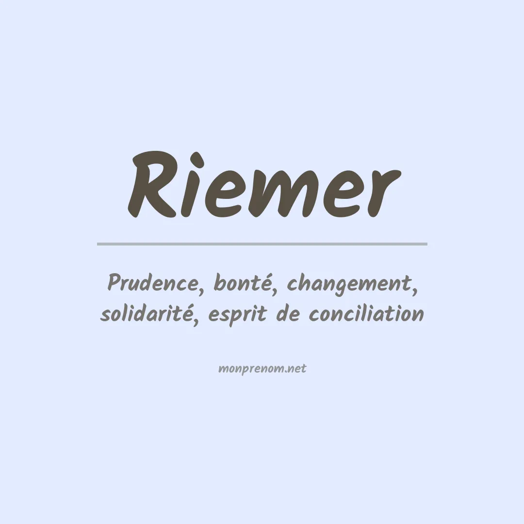 Prénom Riemer