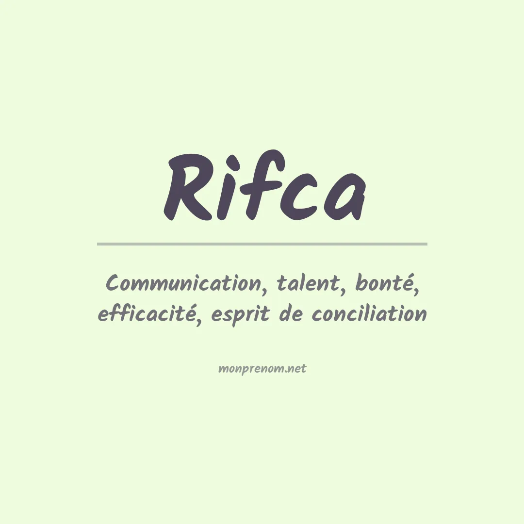 Signification du prénom Rifca