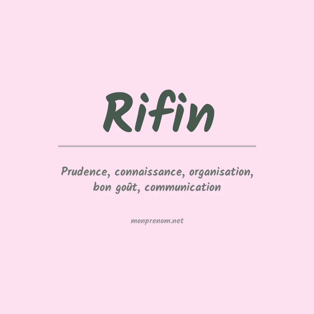 Signification du prénom Rifin