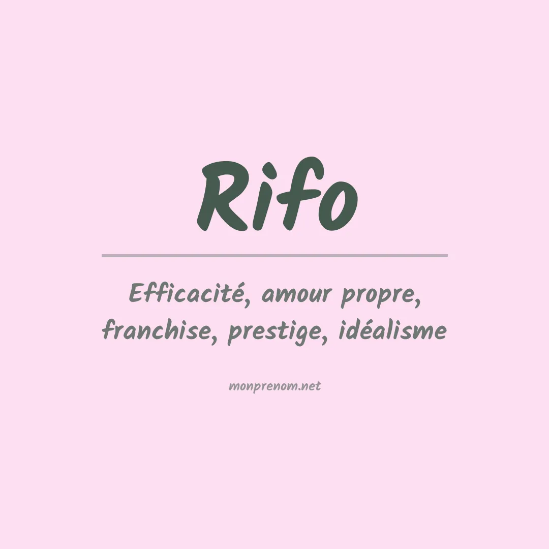 Signification du prénom Rifo
