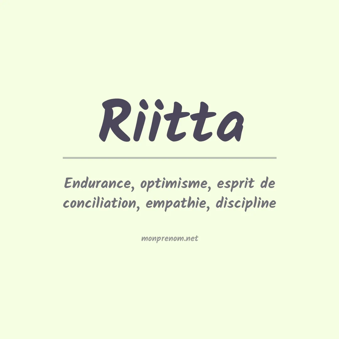 Signification du prénom Riitta