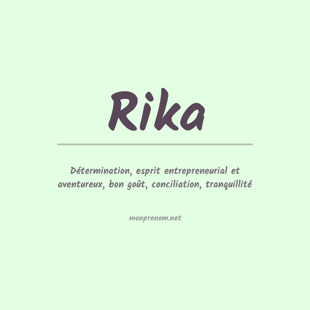 Signification du prénom Rika