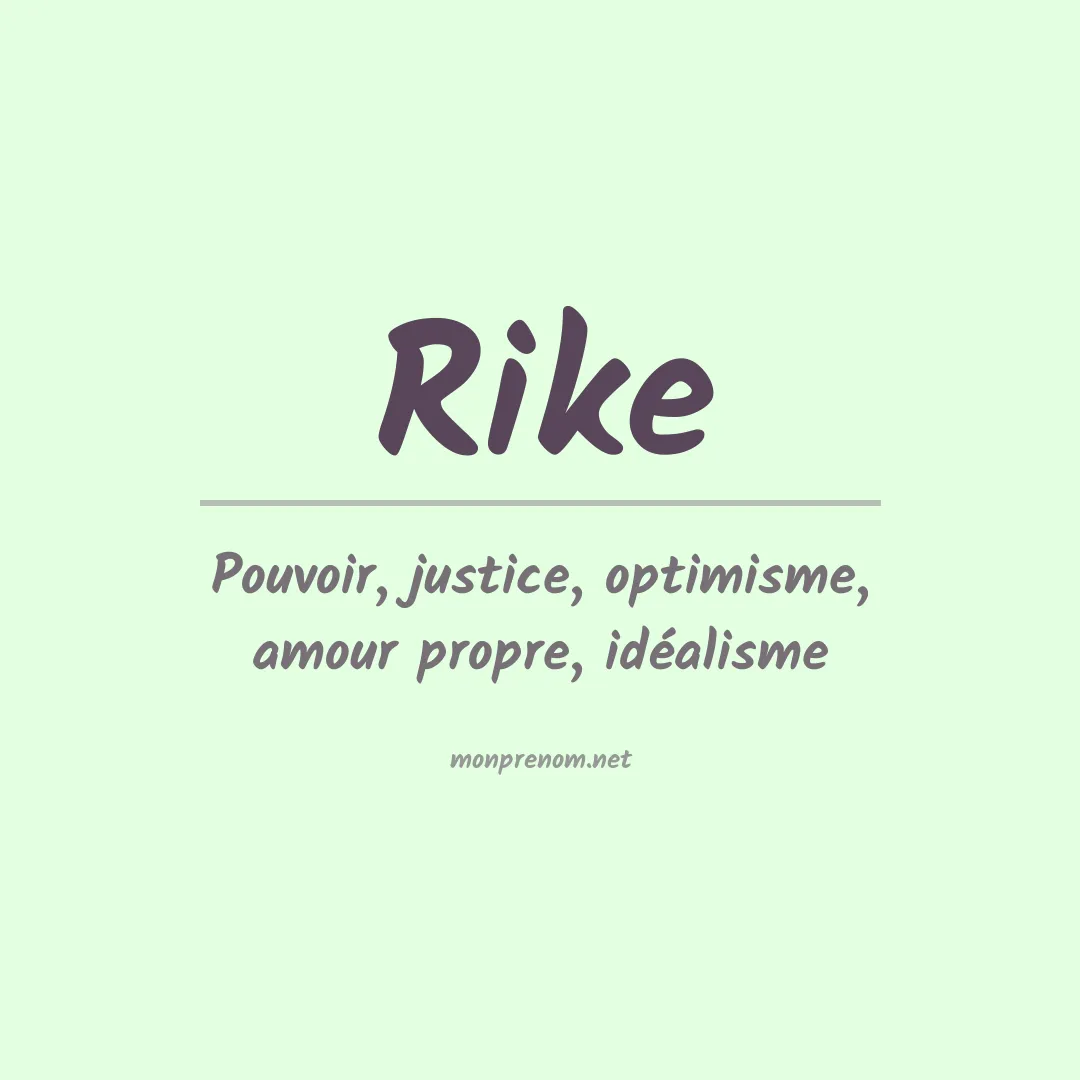 Prénom Rike