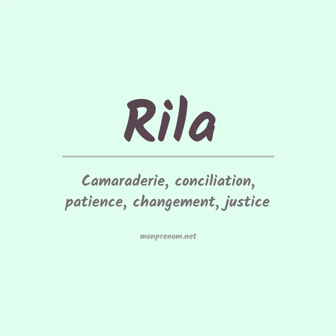 Signification du prénom Rila