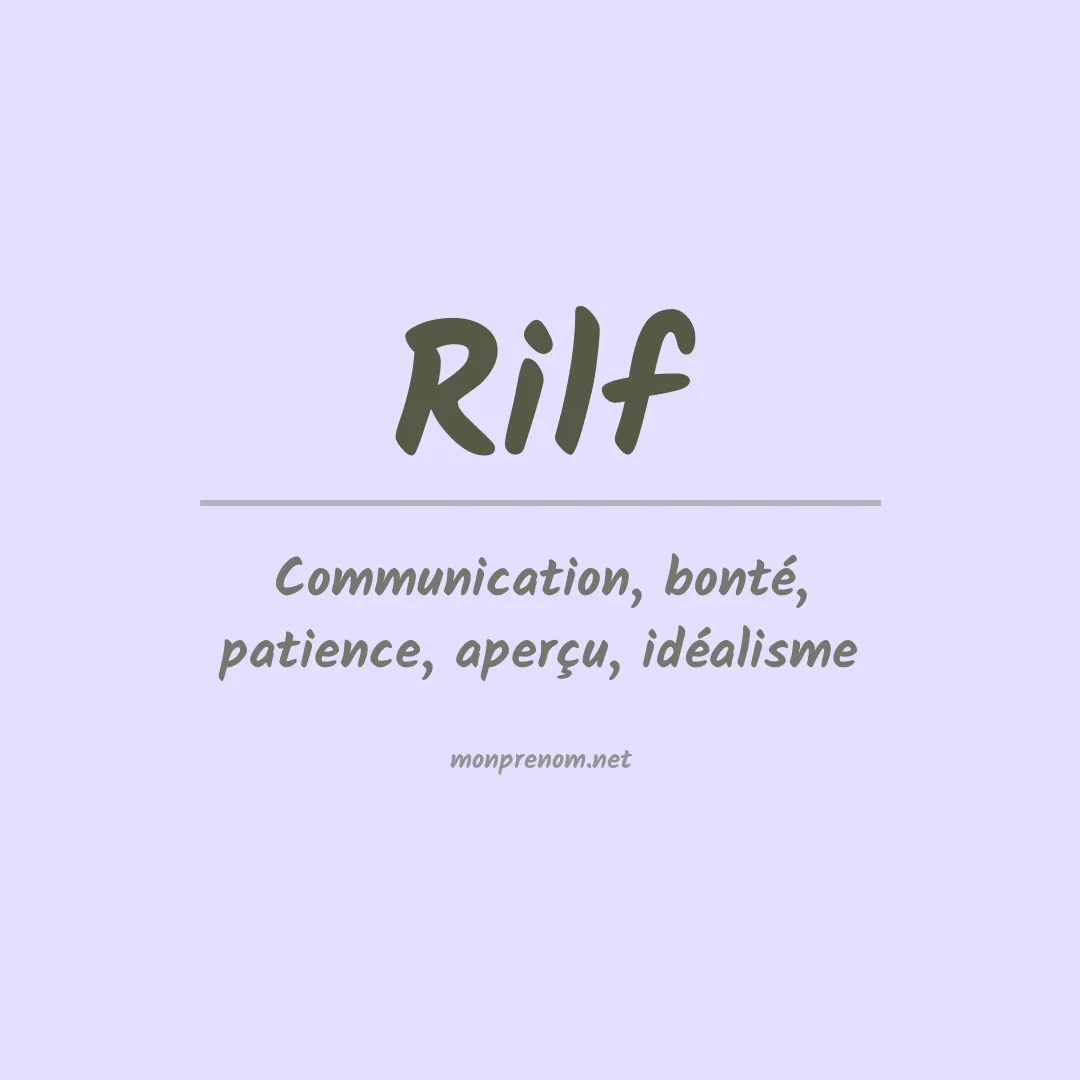 Signification du prénom Rilf