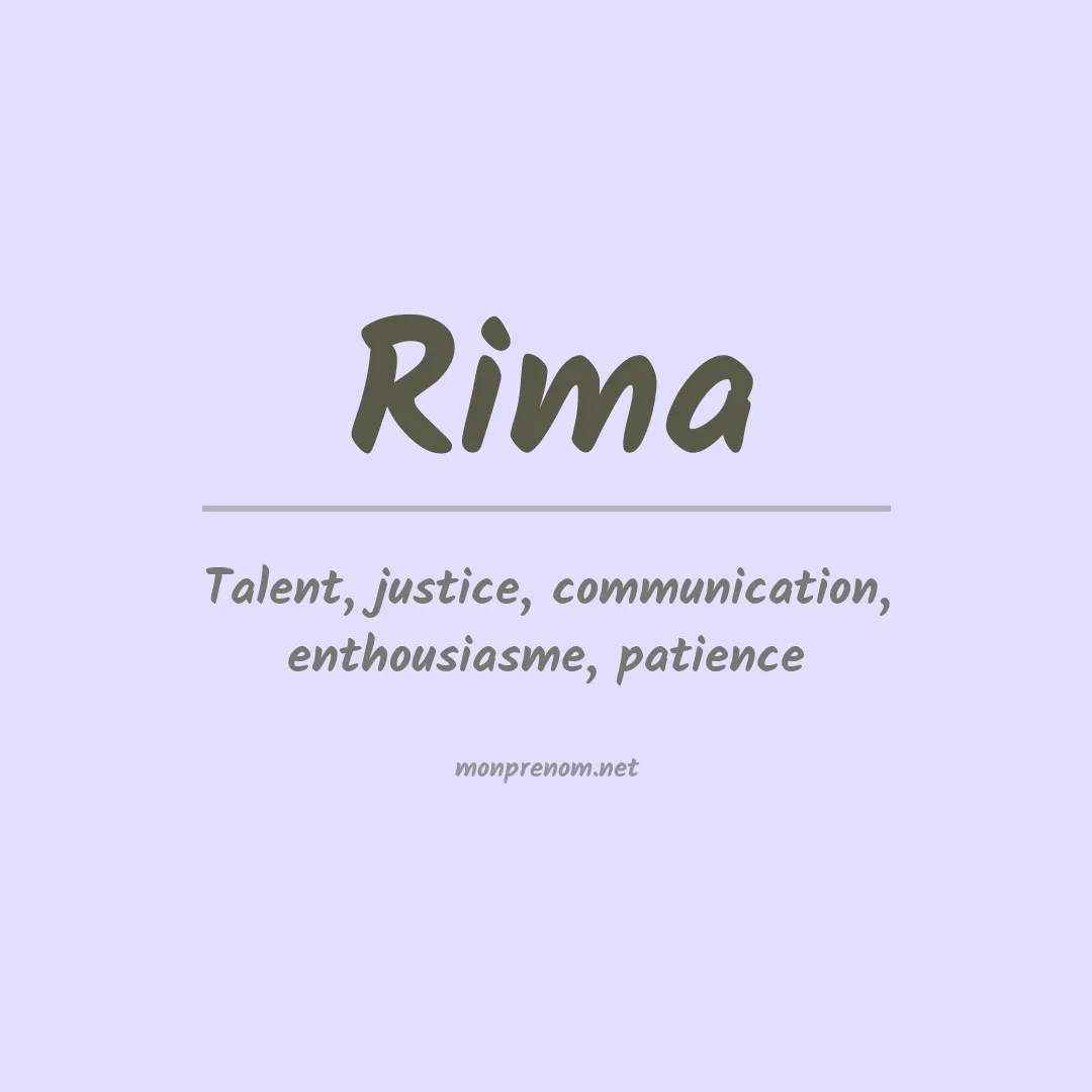 Prénom Rima