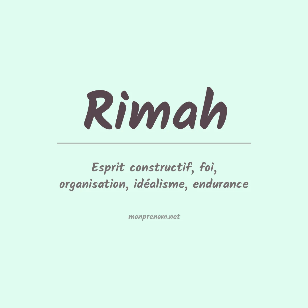 Signification du prénom Rimah