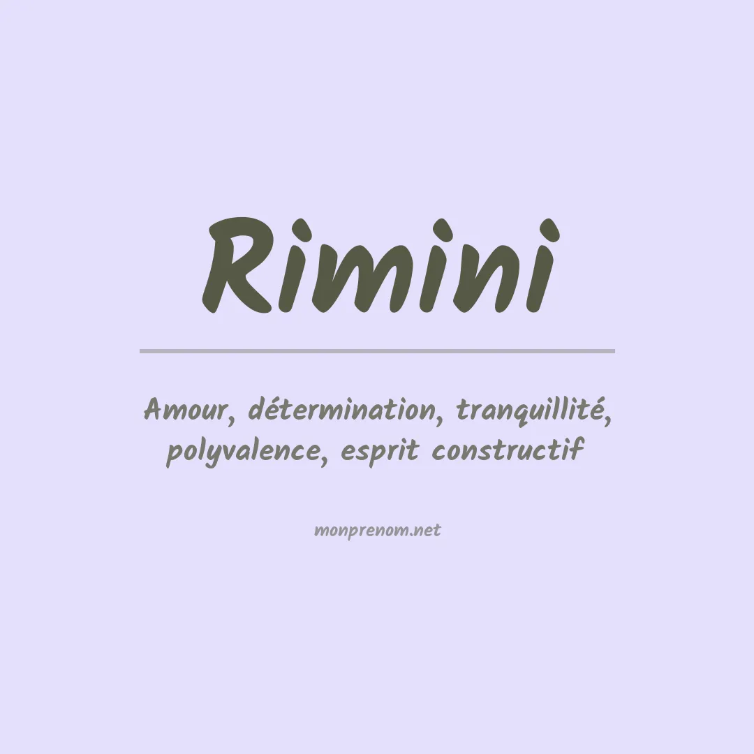 Signification du prénom Rimini