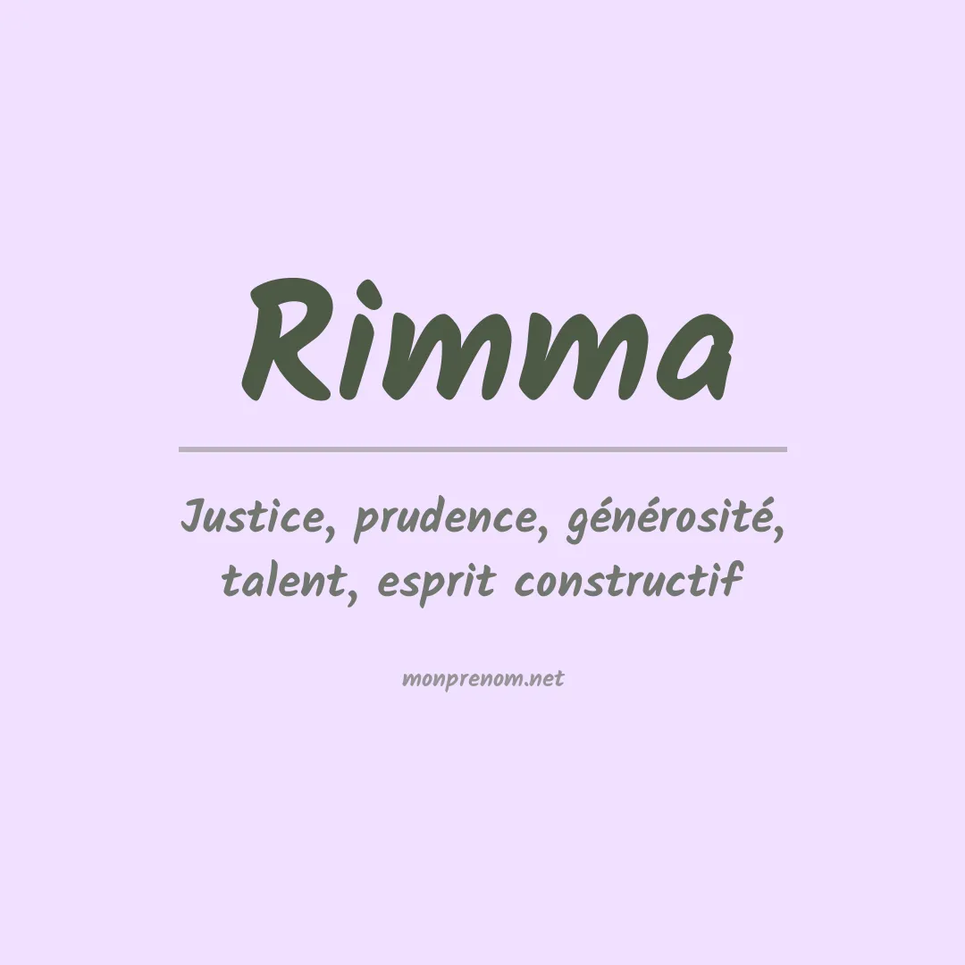 Signification du prénom Rimma