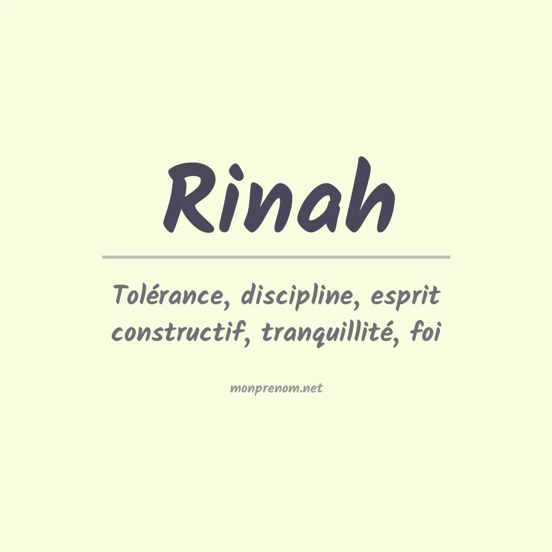 Signification du prénom Rinah