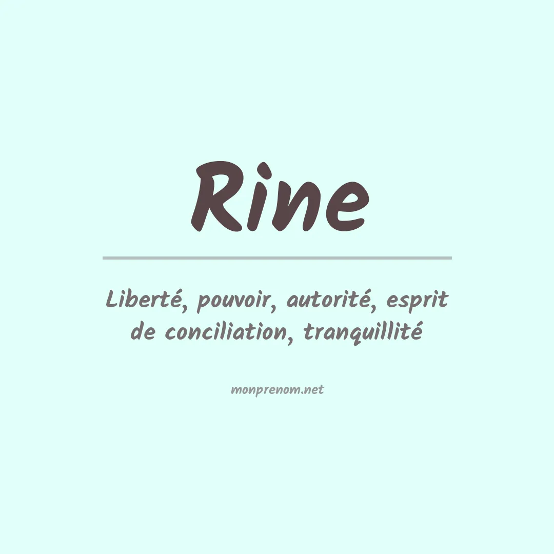 Prénom Rine