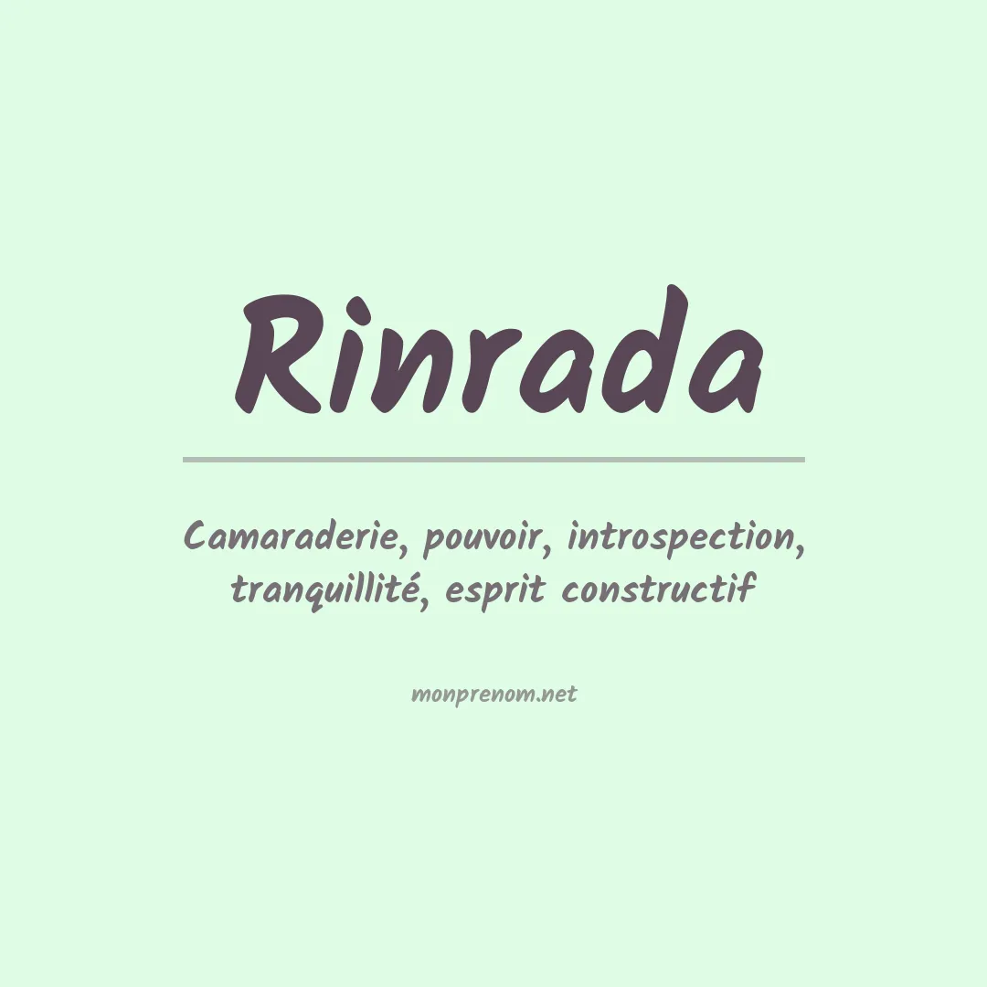 Signification du prénom Rinrada