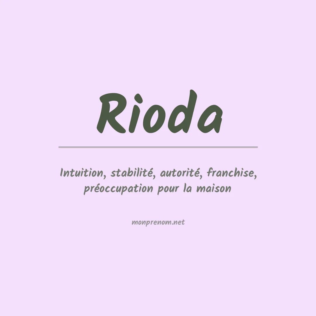 Signification du prénom Rioda