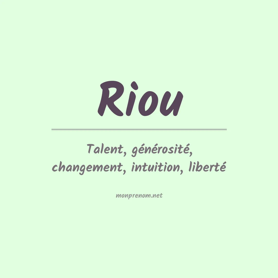 Prénom Riou