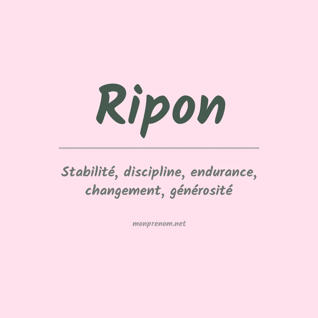 Signification du prénom Ripon