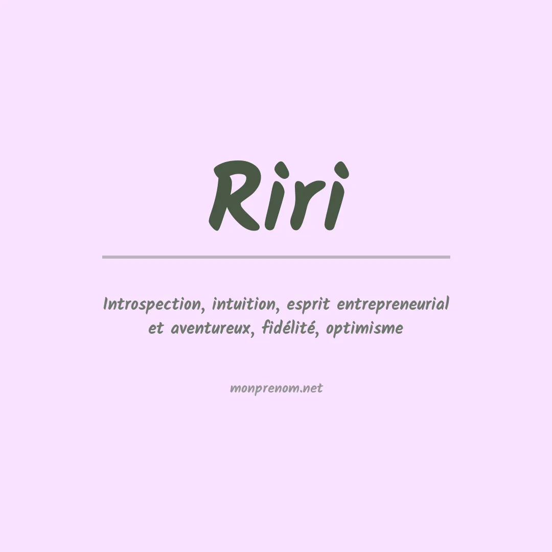 Signification du prénom Riri