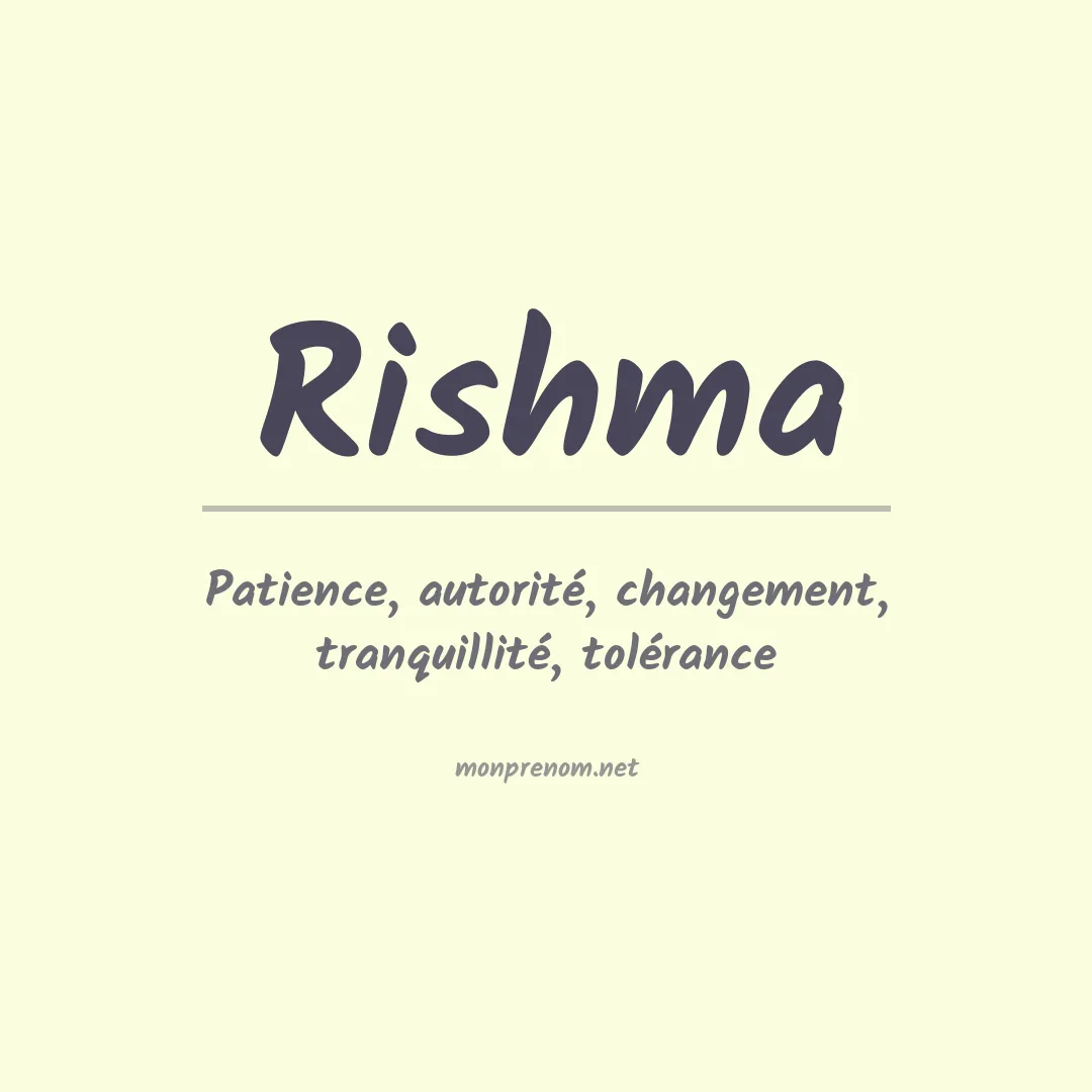Signification du prénom Rishma