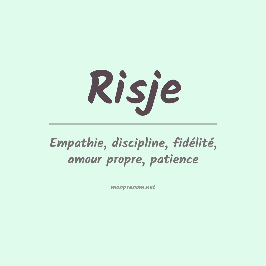 Signification du prénom Risje