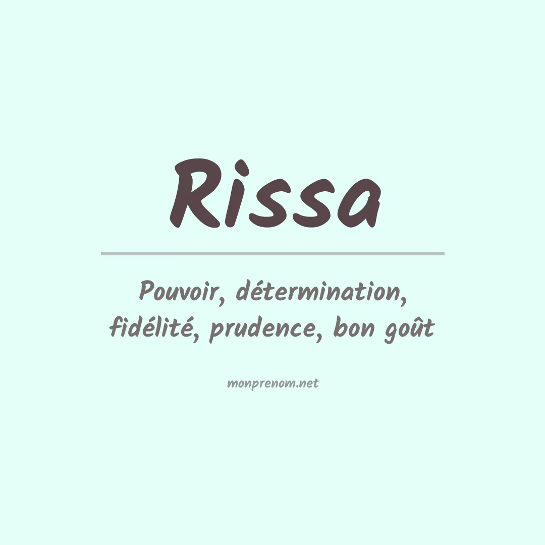 Signification du prénom Rissa