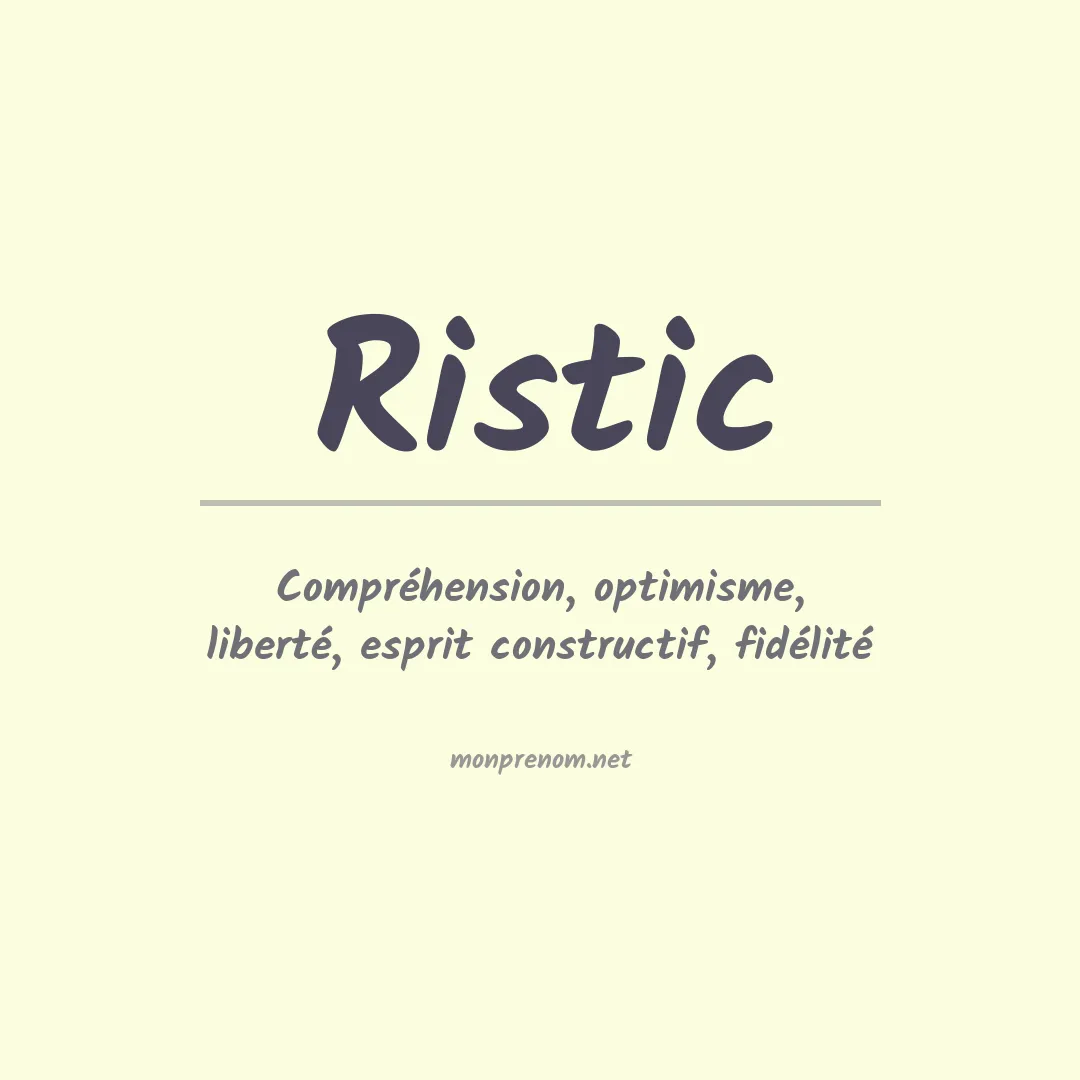 Prénom Ristic