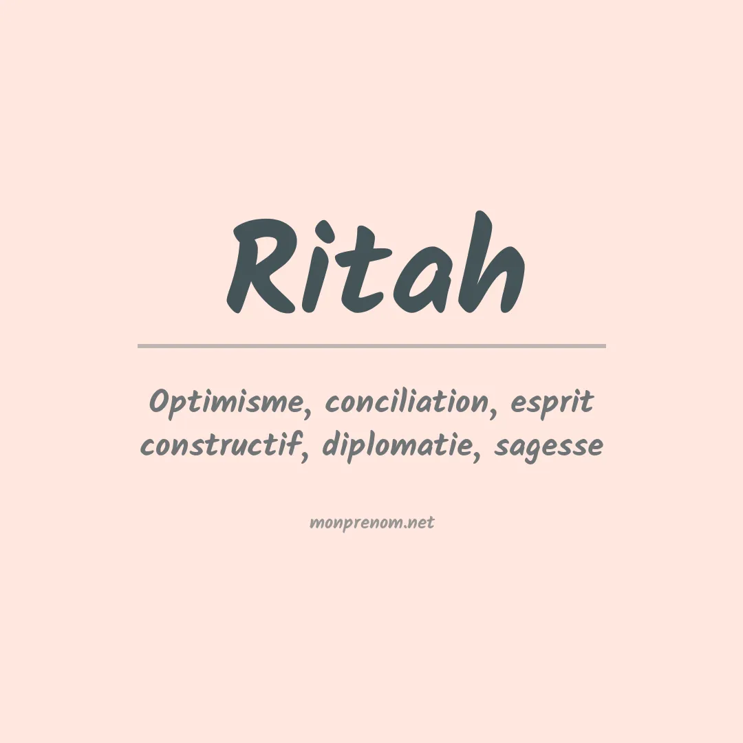 Signification du prénom Ritah