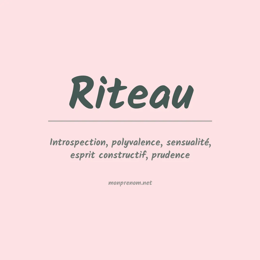 Signification du prénom Riteau