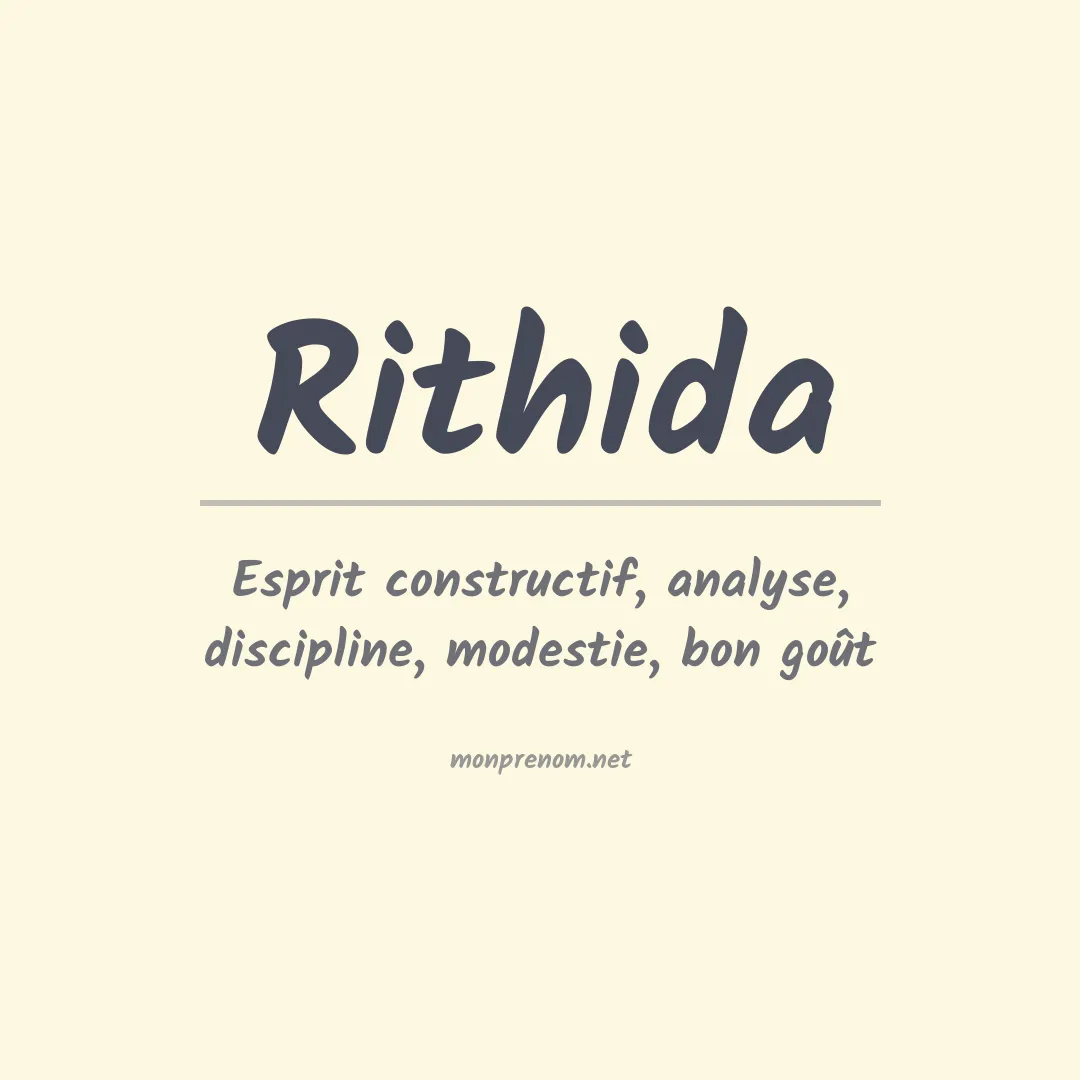 Signification du prénom Rithida