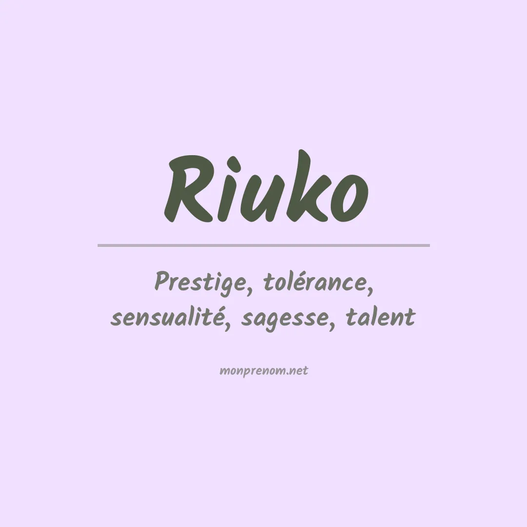 Prénom Riuko