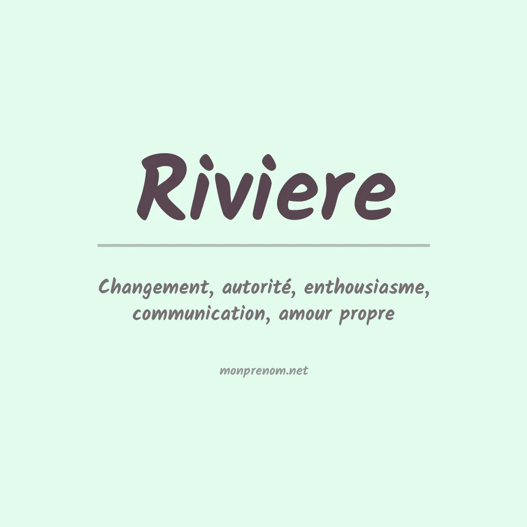 Prénom Riviere
