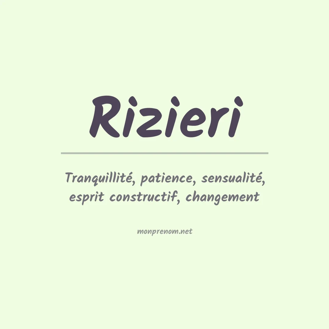 Signification du prénom Rizieri